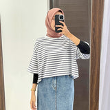 San Crop Tee - Stripe Navy