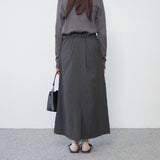 Basic Wool  Skirt - Dark Grey
