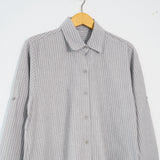 Emma Long Shirt - Stripe Grey