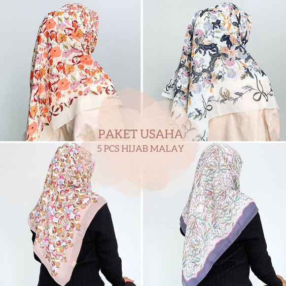 Paket Usaha Hijab Malay (5pcs)